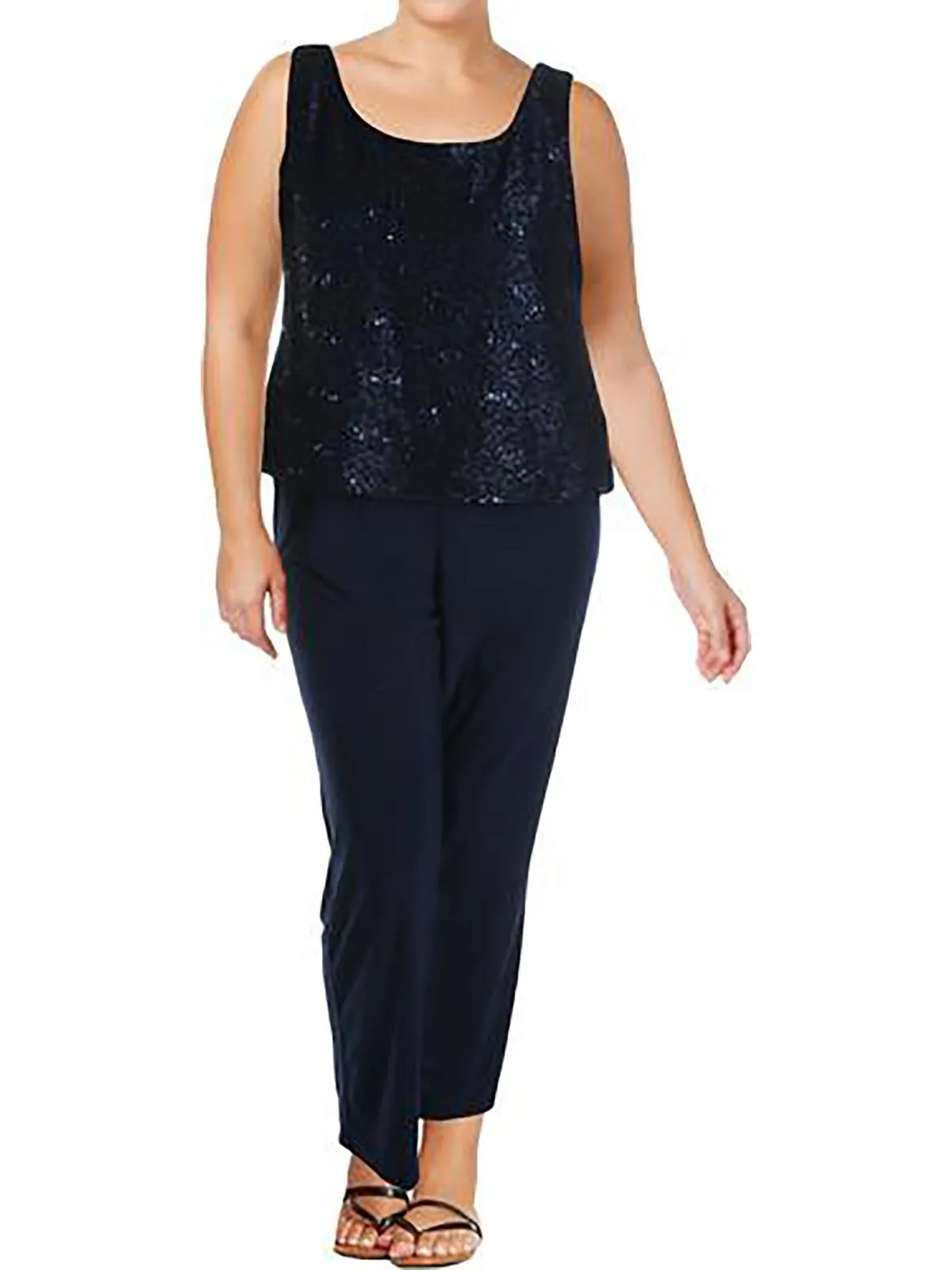 Womens Lace Sequined Tank Top