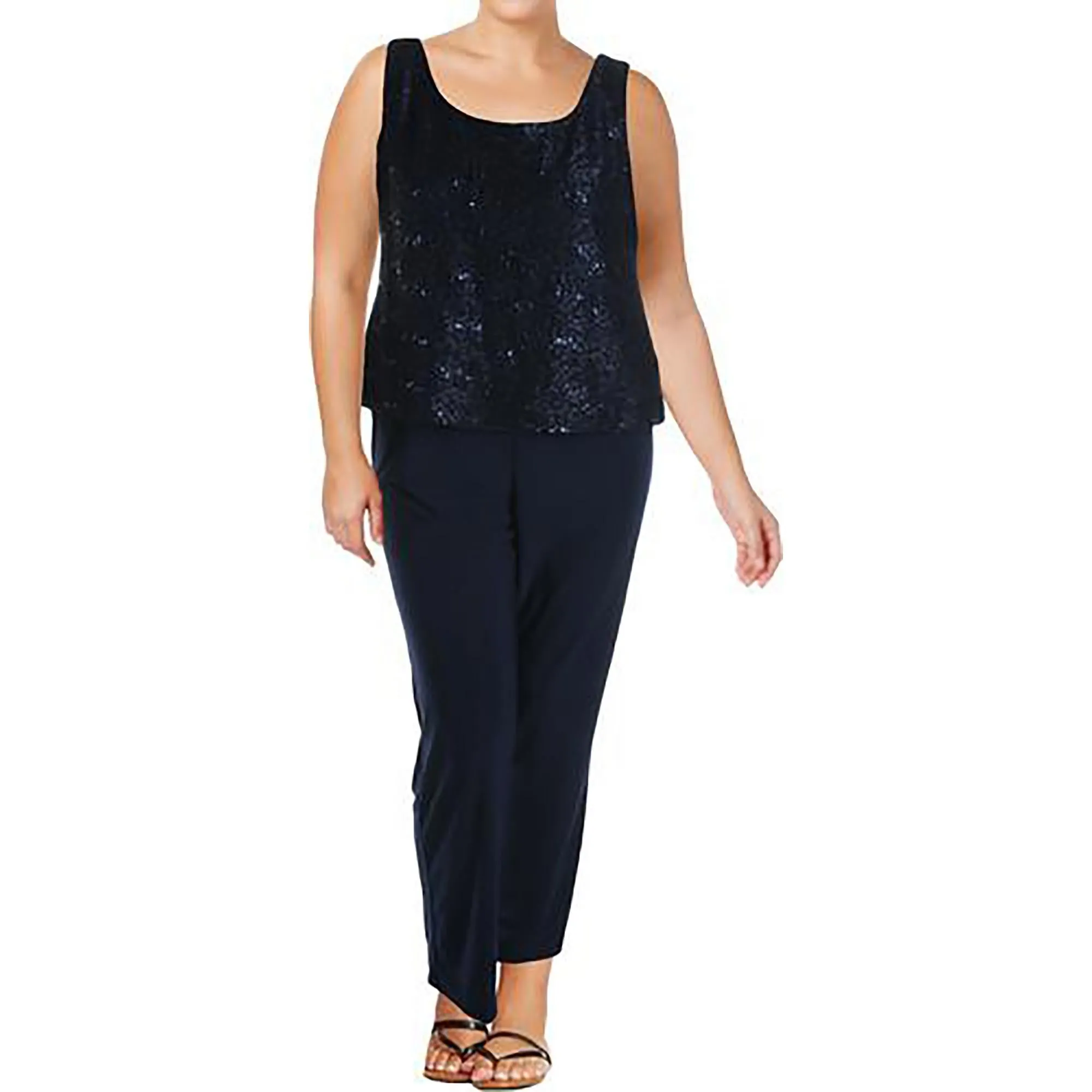 Womens Lace Sequined Tank Top