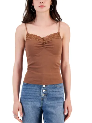 Women's Lace Tank Top,Brown