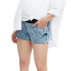 Women's Maternity Denim Short,Ligh Blue