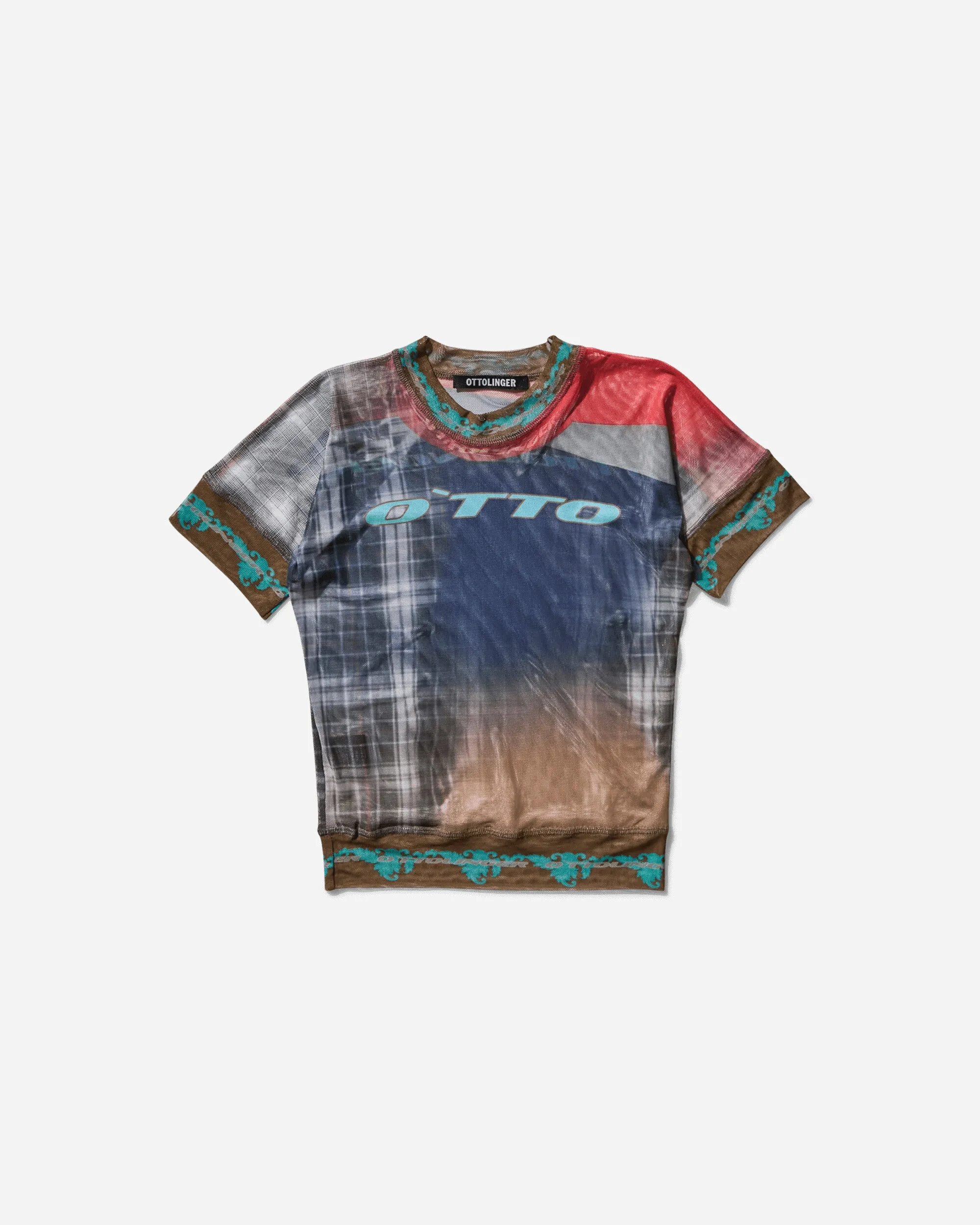 Women's Mesh Top Surf Plaid Print