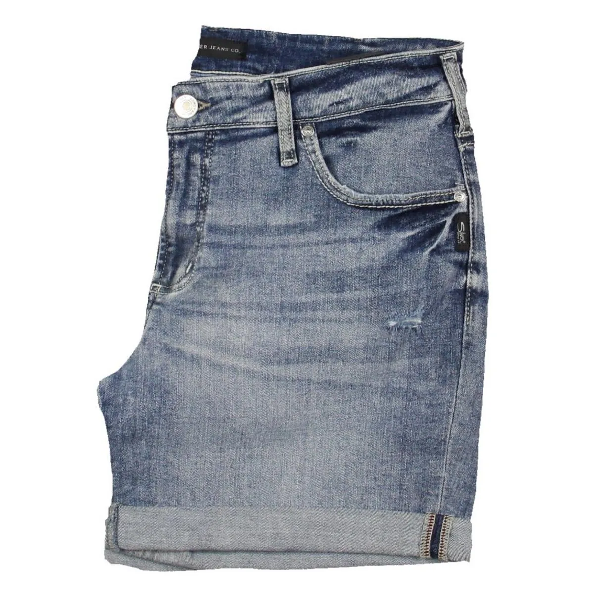 Womens Mini Embroidered Denim Shorts