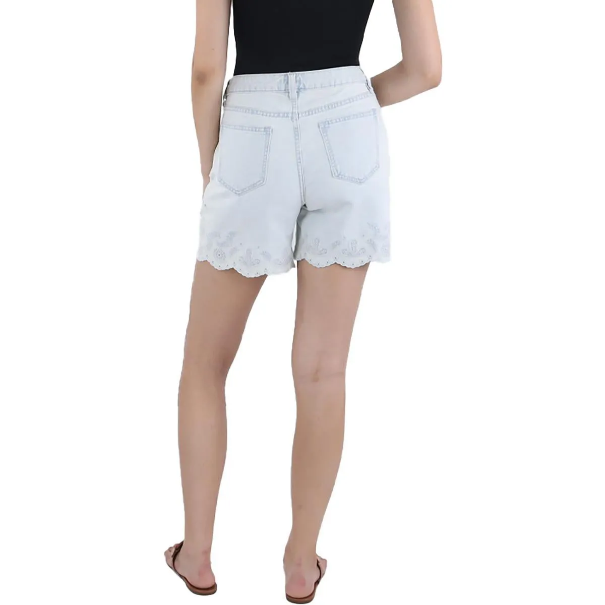 Womens Mini Eyelet Denim Shorts