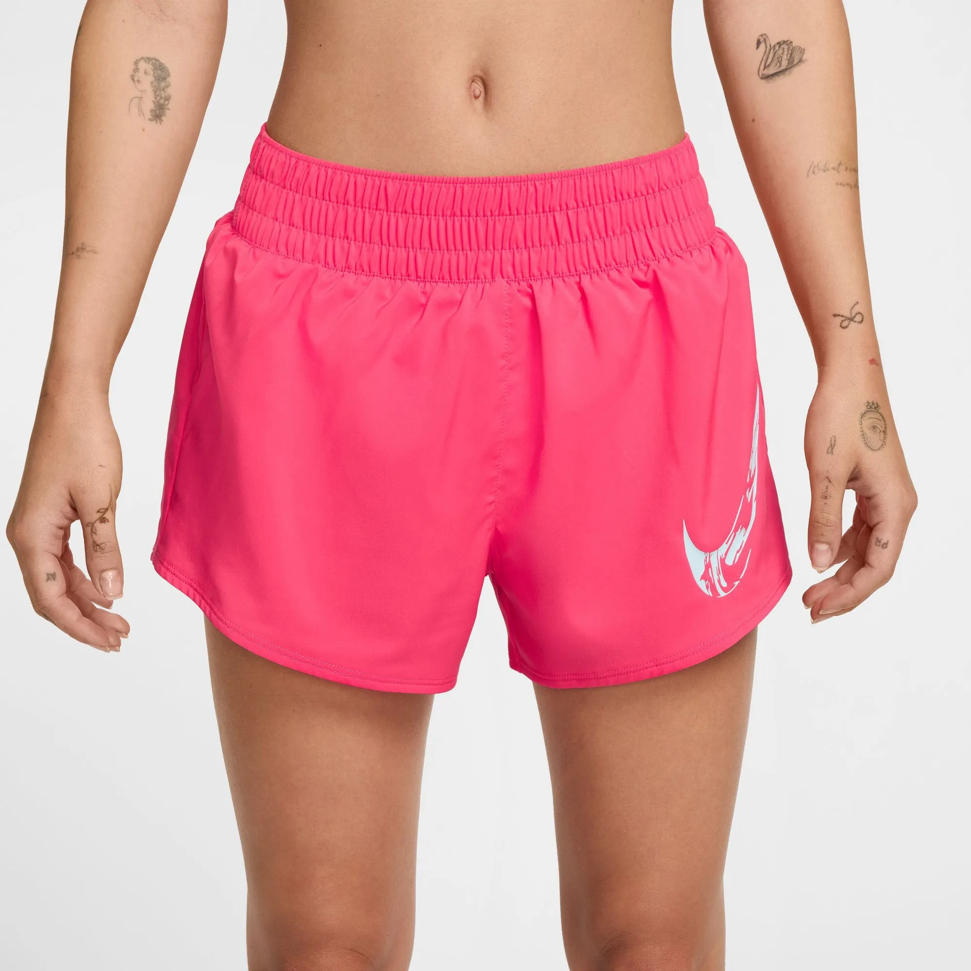 Women's One Mid-Rise Brief-Lined Graphic Shorts