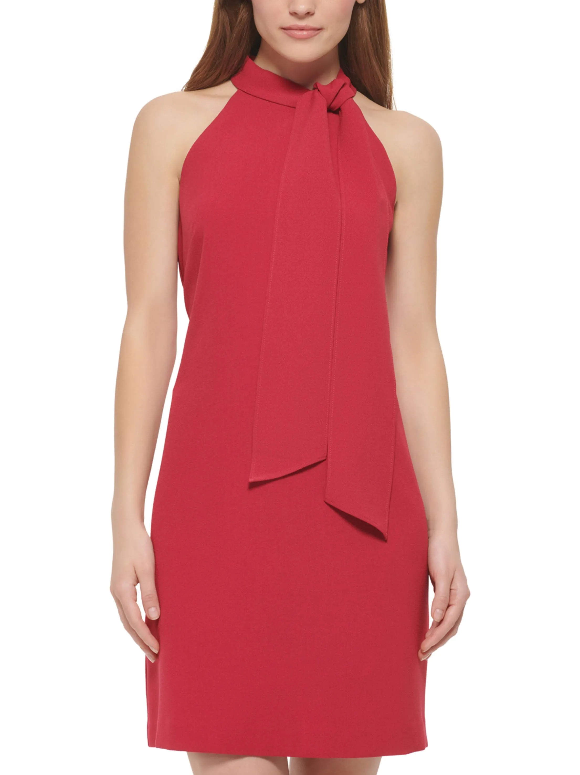 Women's Plain Dress,Cherry Red