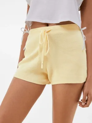 Women's Plain Regular Fit Short,Yellow