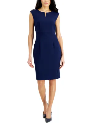 Women's Plain Sheath Dress,Navy