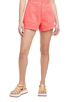Women's Plain Solid Short,Coral