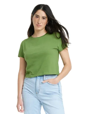Women's Plain Solid T-Shirt,Green