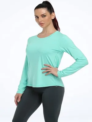 Women's Plain Sport Top,Mint Blue