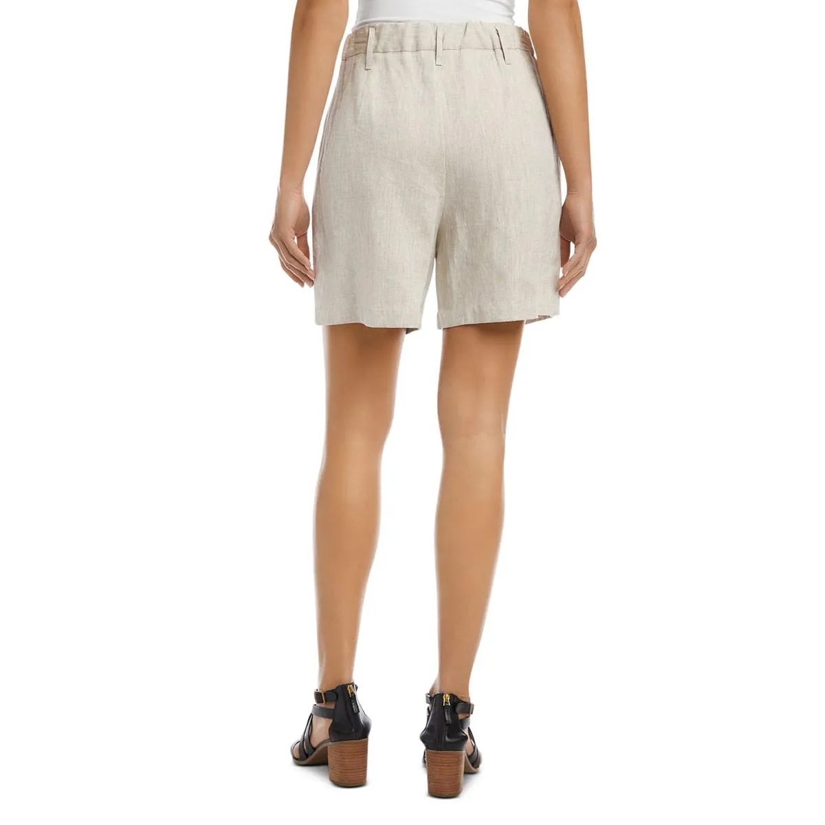 Womens Pleated High Waist High-Waist Shorts
