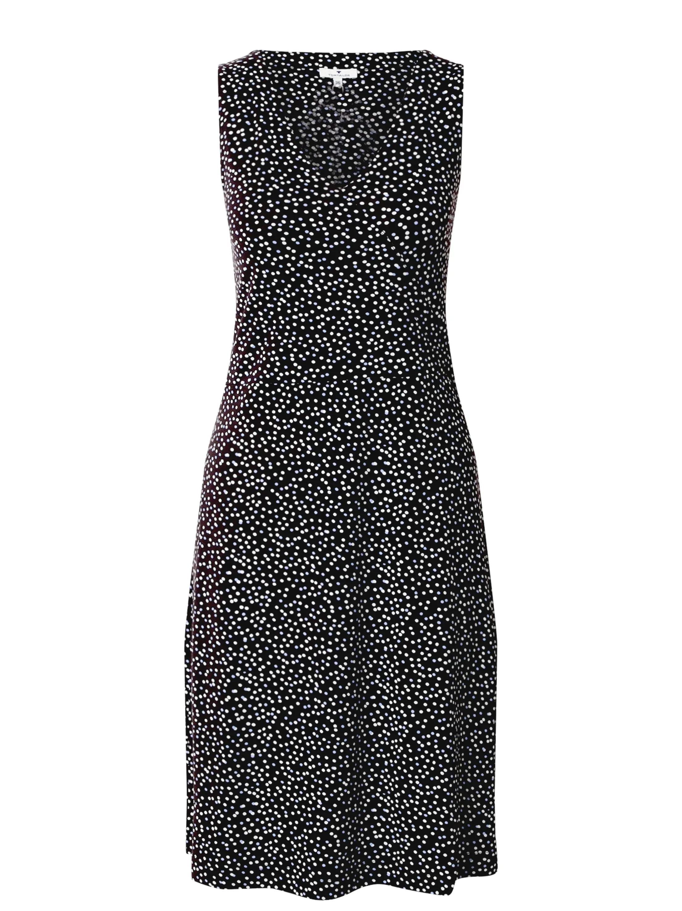 Women's Polka Dots V-Neck Dress,Black