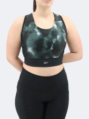 Women's Printed Sports Cropped Top,Dark Green