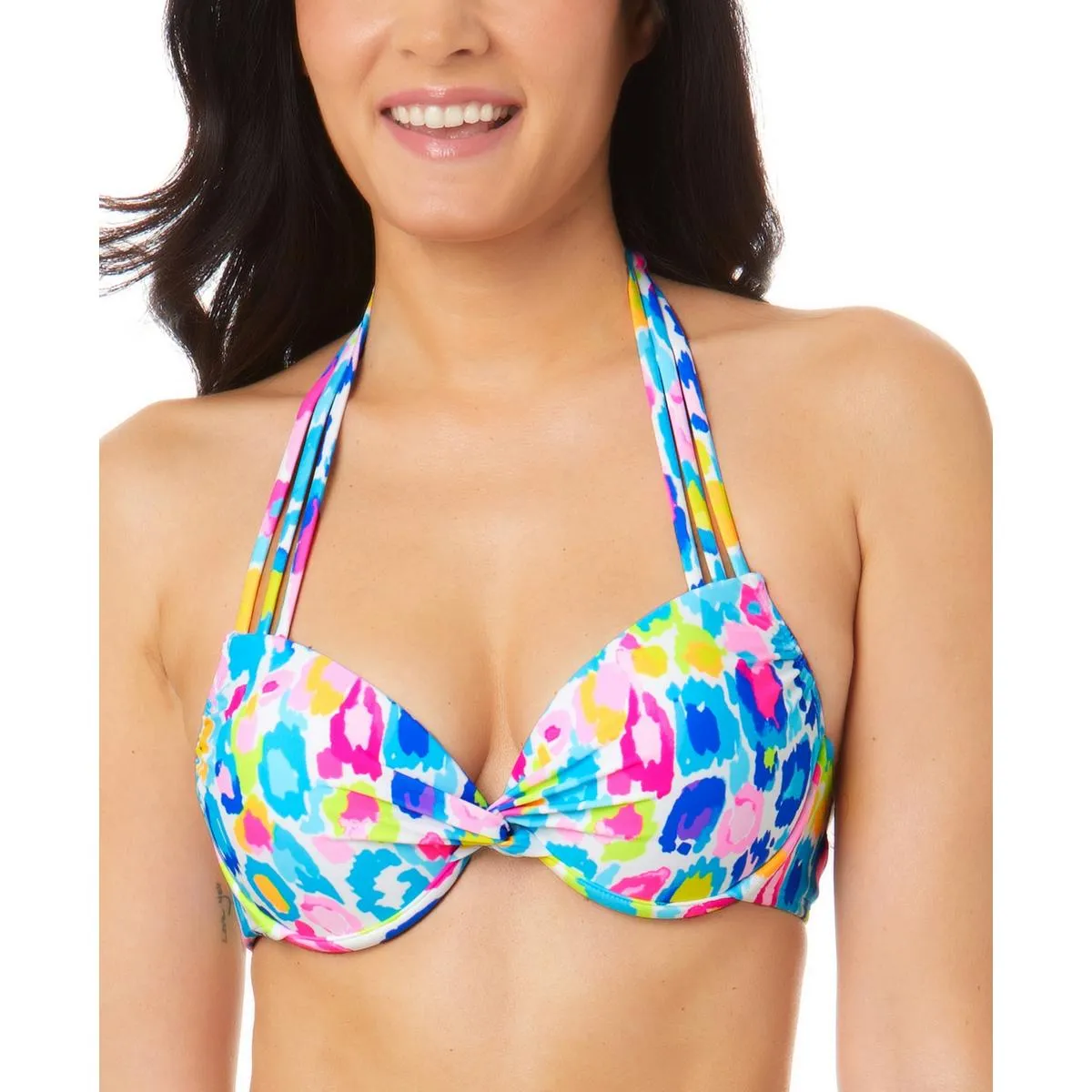 Womens Printed Strappy Bikini Swim top