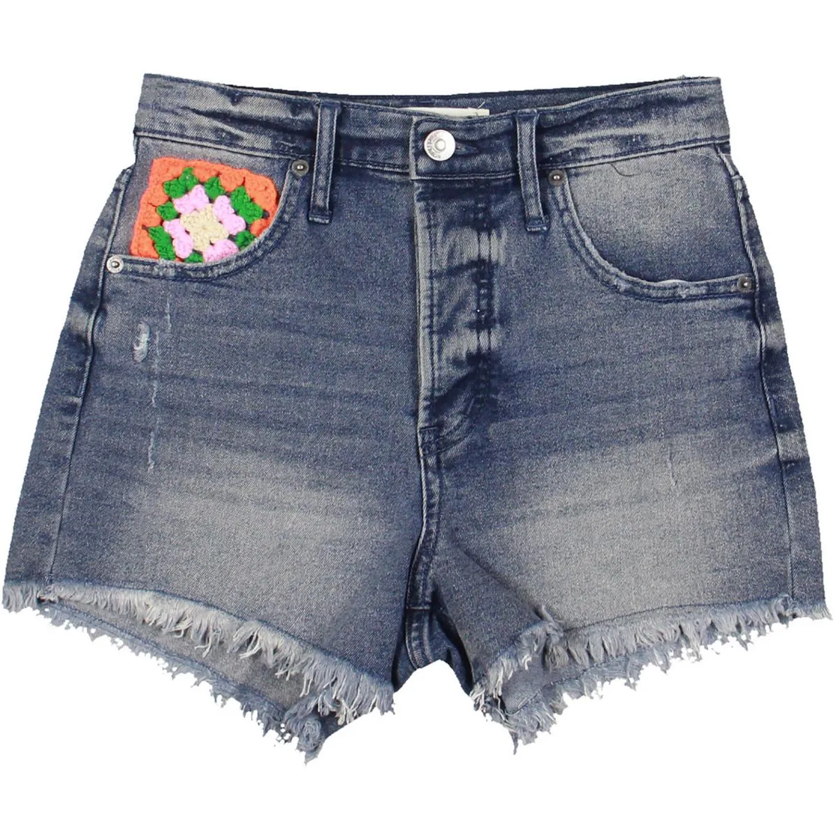 Womens Raw Hem Denim Casual Shorts
