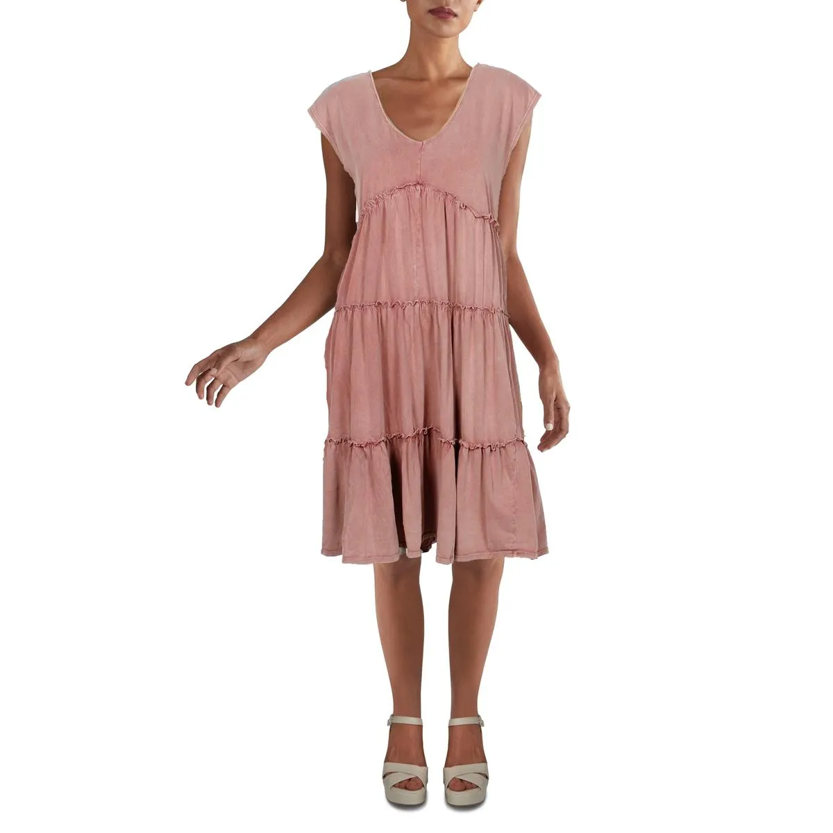 Womens Ruffled Sleeveless Sundress