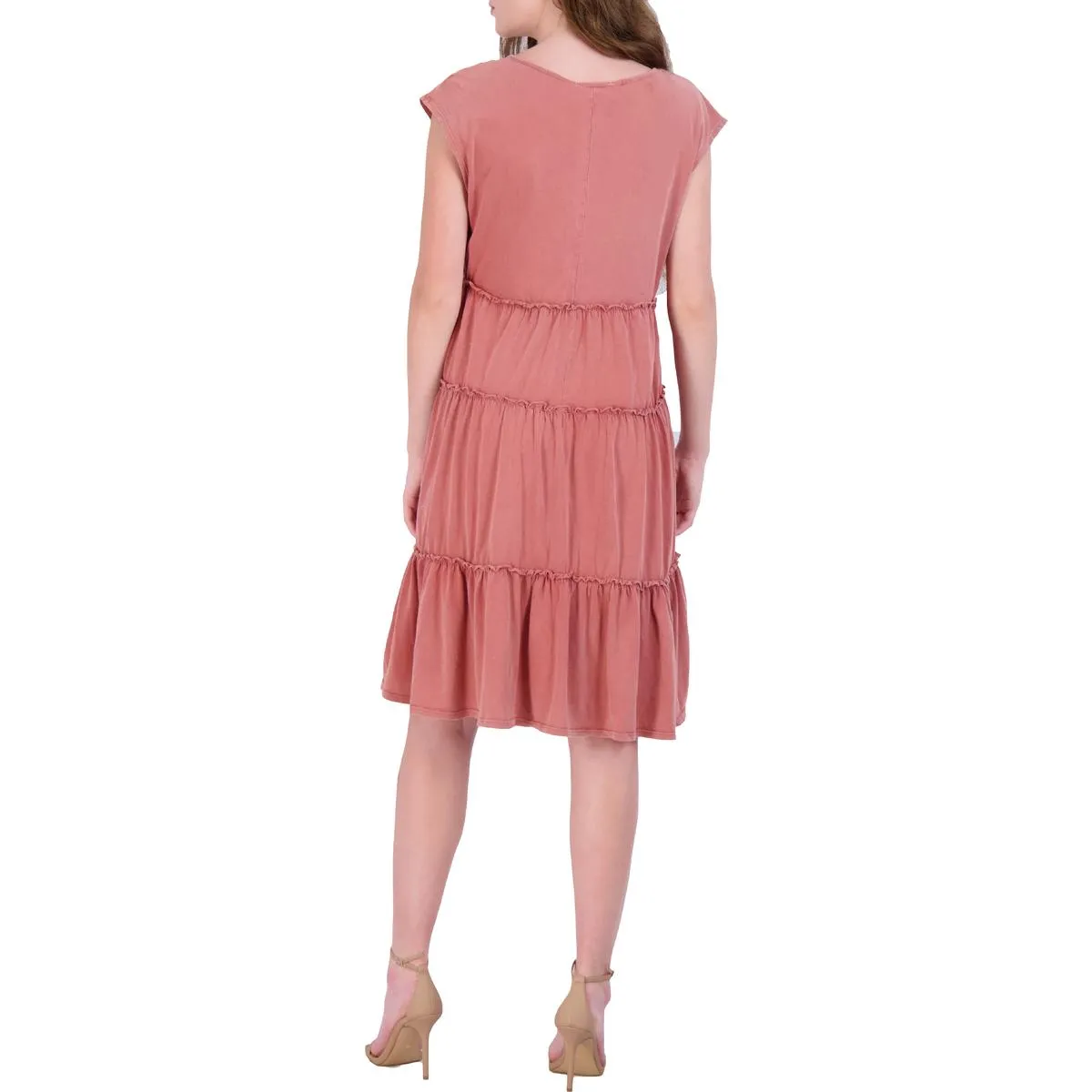 Womens Ruffled Sleeveless Sundress