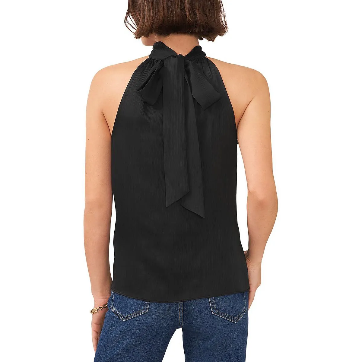 Womens Satin Draped Tank Top