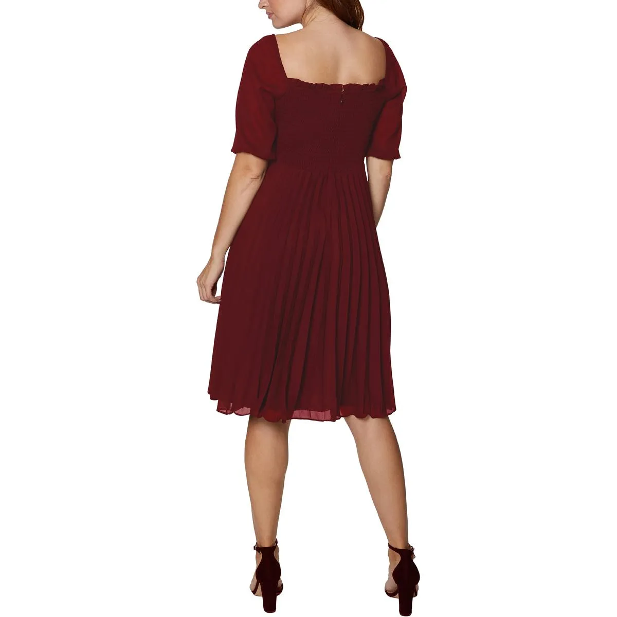 Womens Sheer Mid Calf Shift Dress