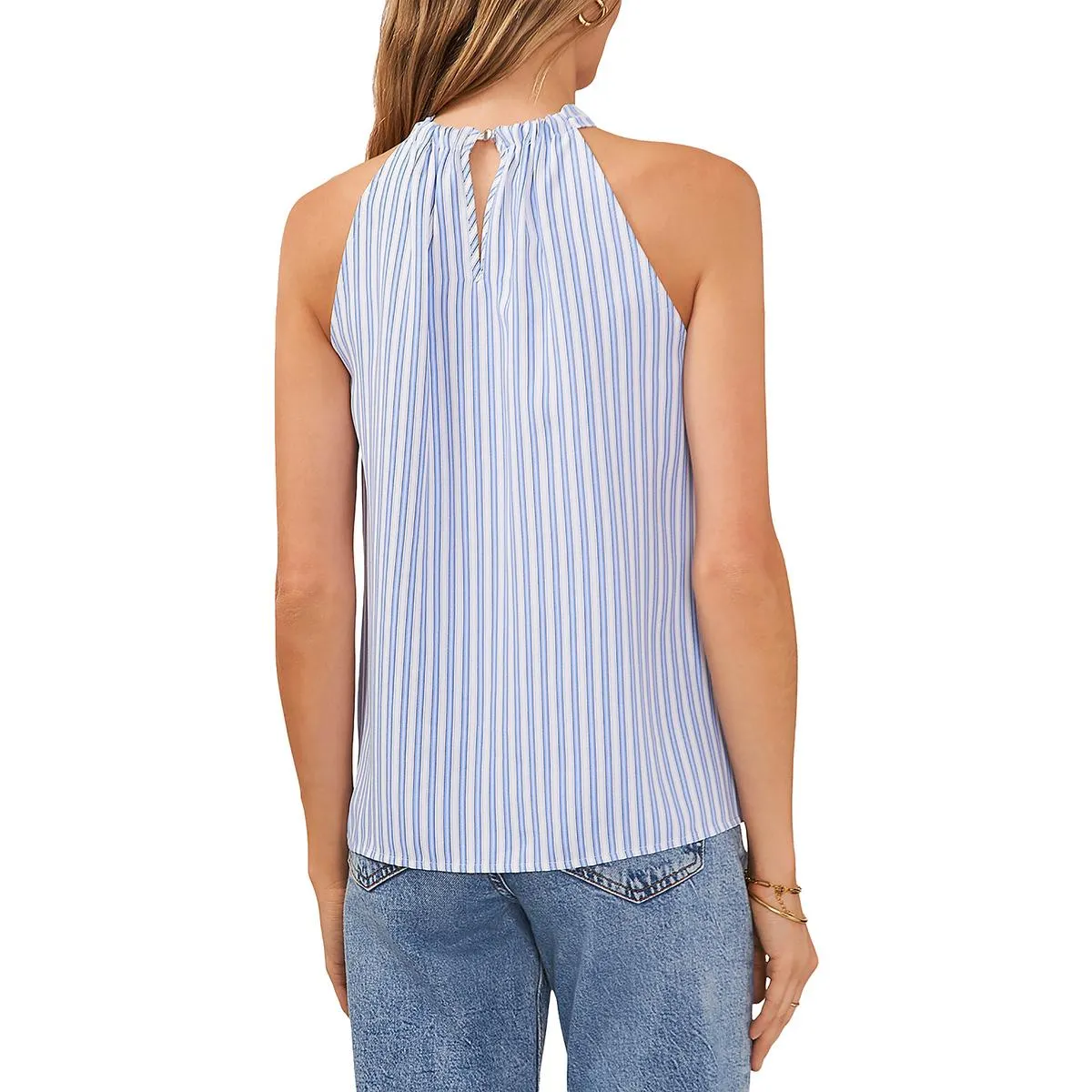 Womens Striped Halter Tank Top