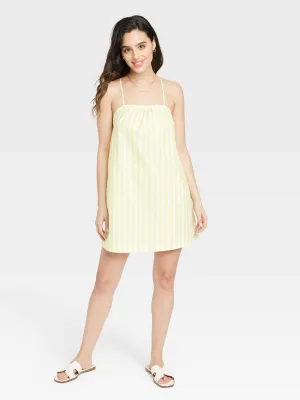Women's Striped Shift Dress,Yellow