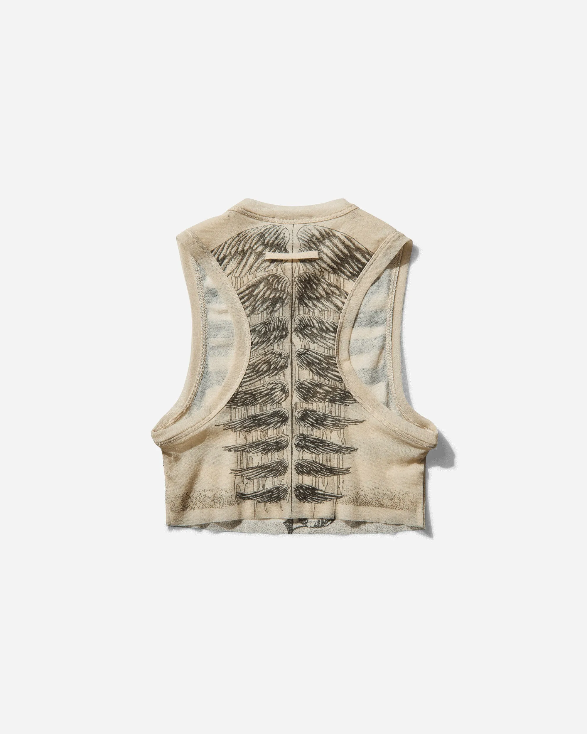 Women's “Tattoo Marinière” Crop Top Ecru