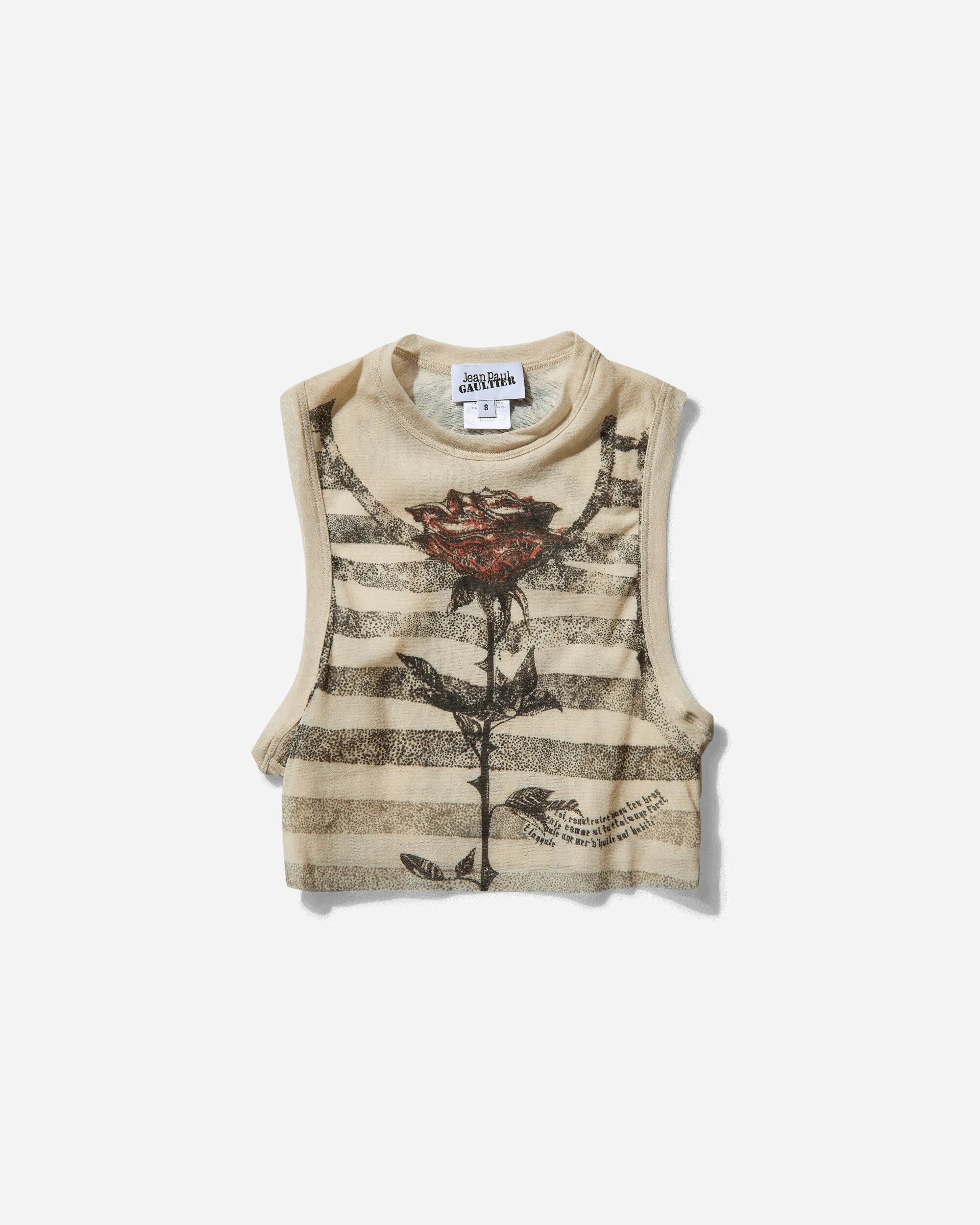 Women's “Tattoo Marinière” Crop Top Ecru