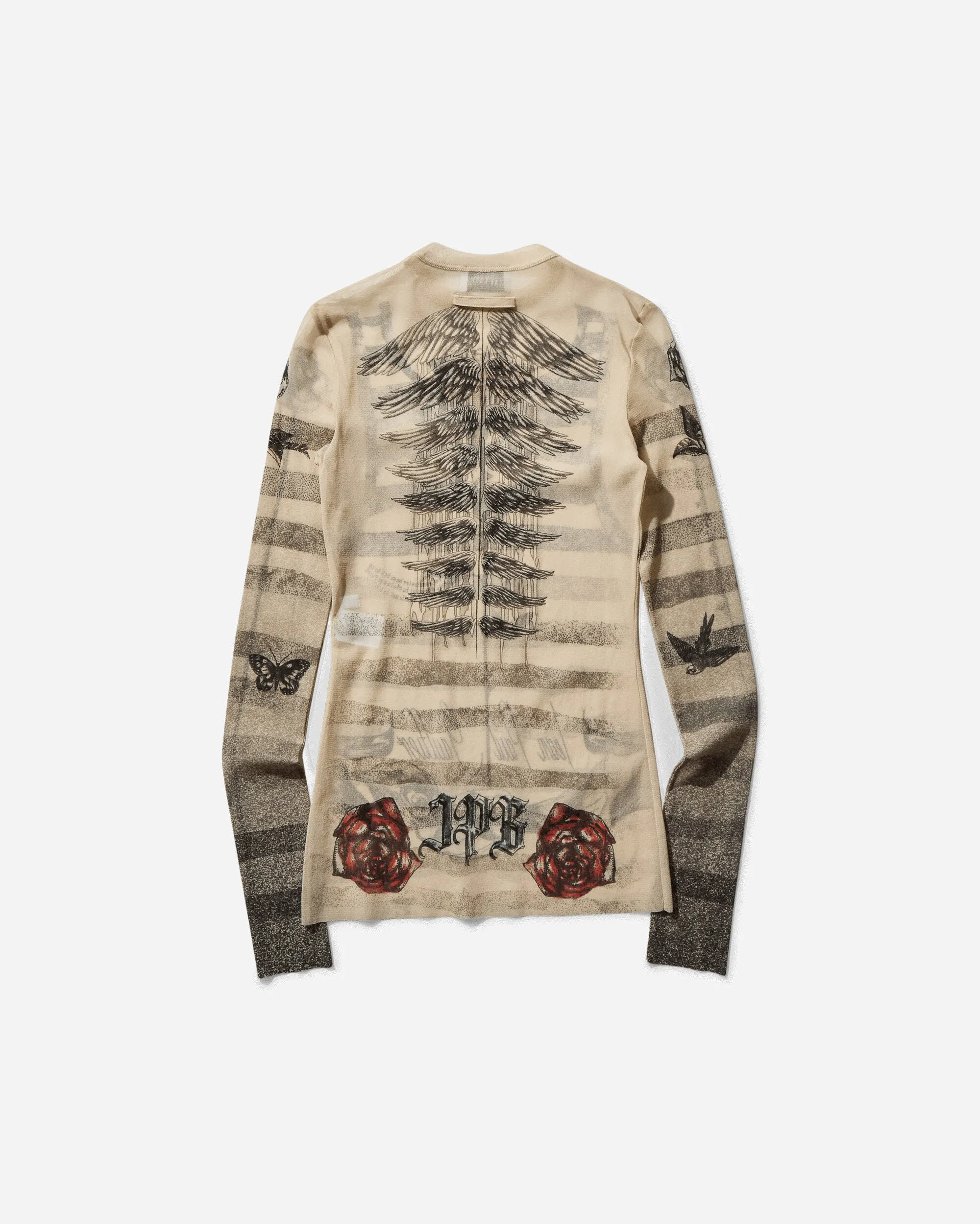 Women's “Tattoo Marinière” Longsleeve Top Ecru