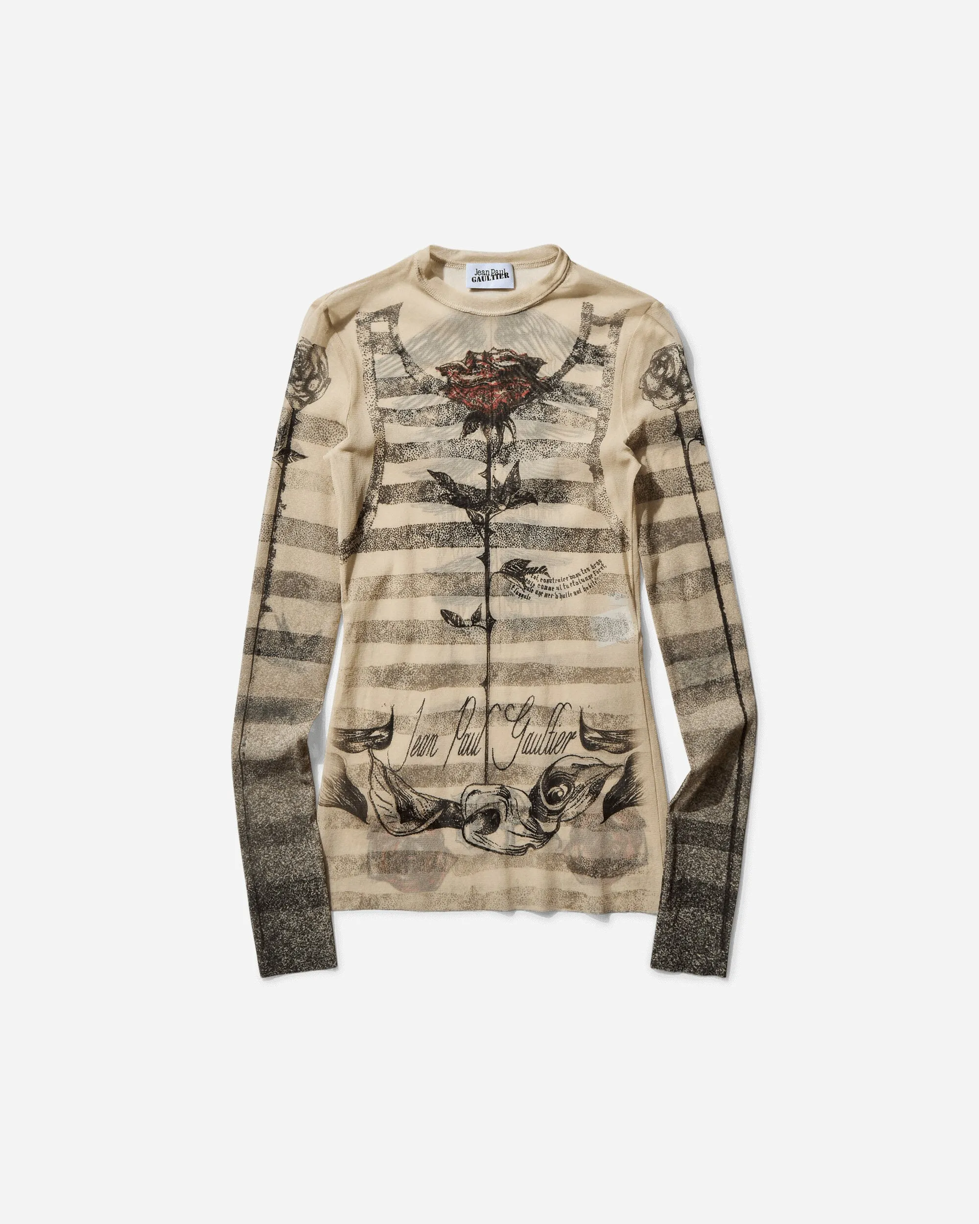 Women's “Tattoo Marinière” Longsleeve Top Ecru