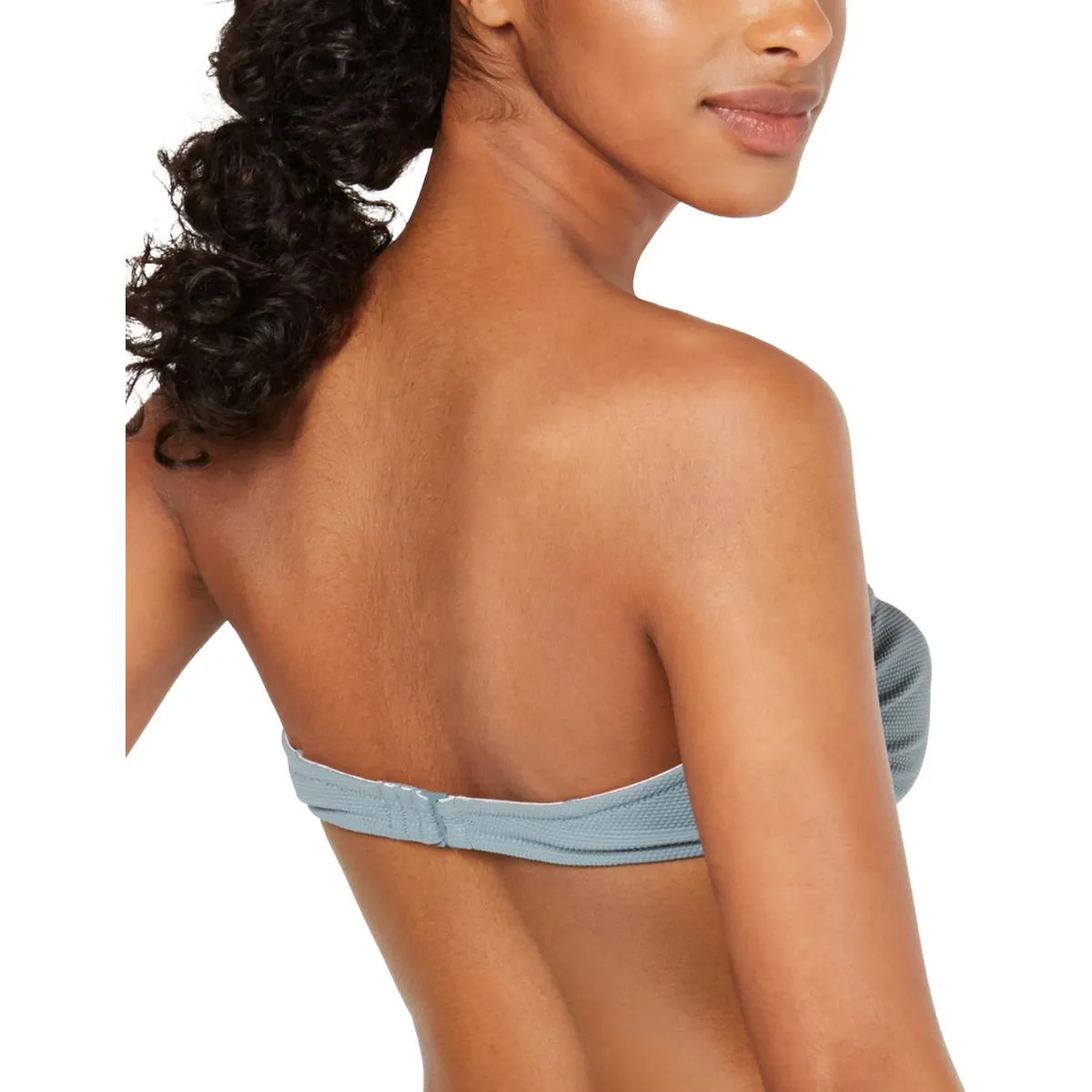 Womens Textured Bandeau Bikini Swim top