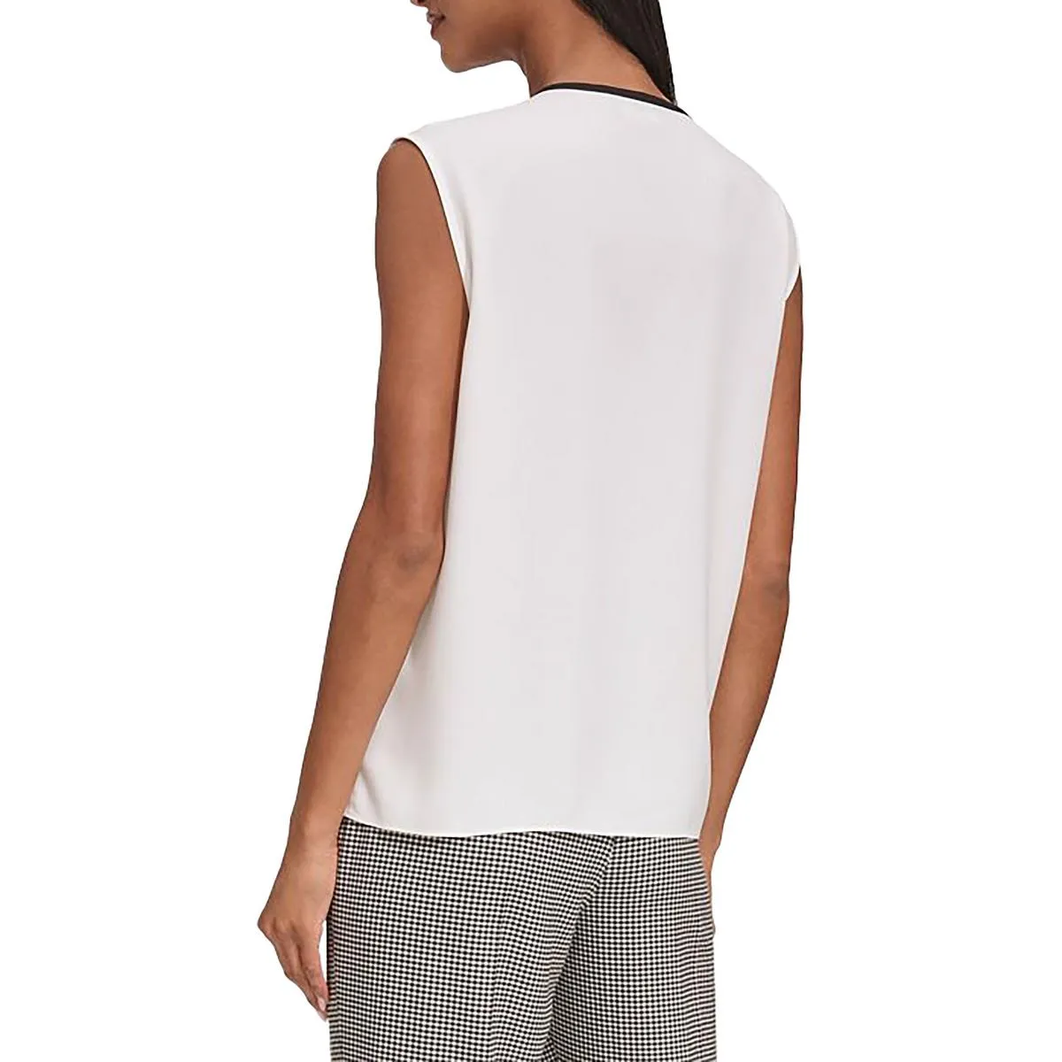 Womens Textured Pleated Button-Down Top