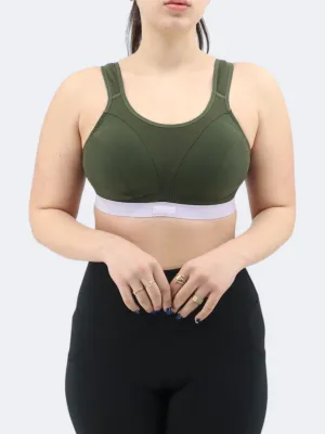 Women's Textured Sports Bra,Olive