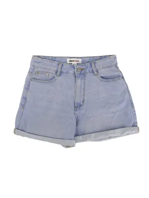 Women's Washed Denim Short,Light Blue