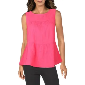 Womens Wide Neck Ruched Tank Top