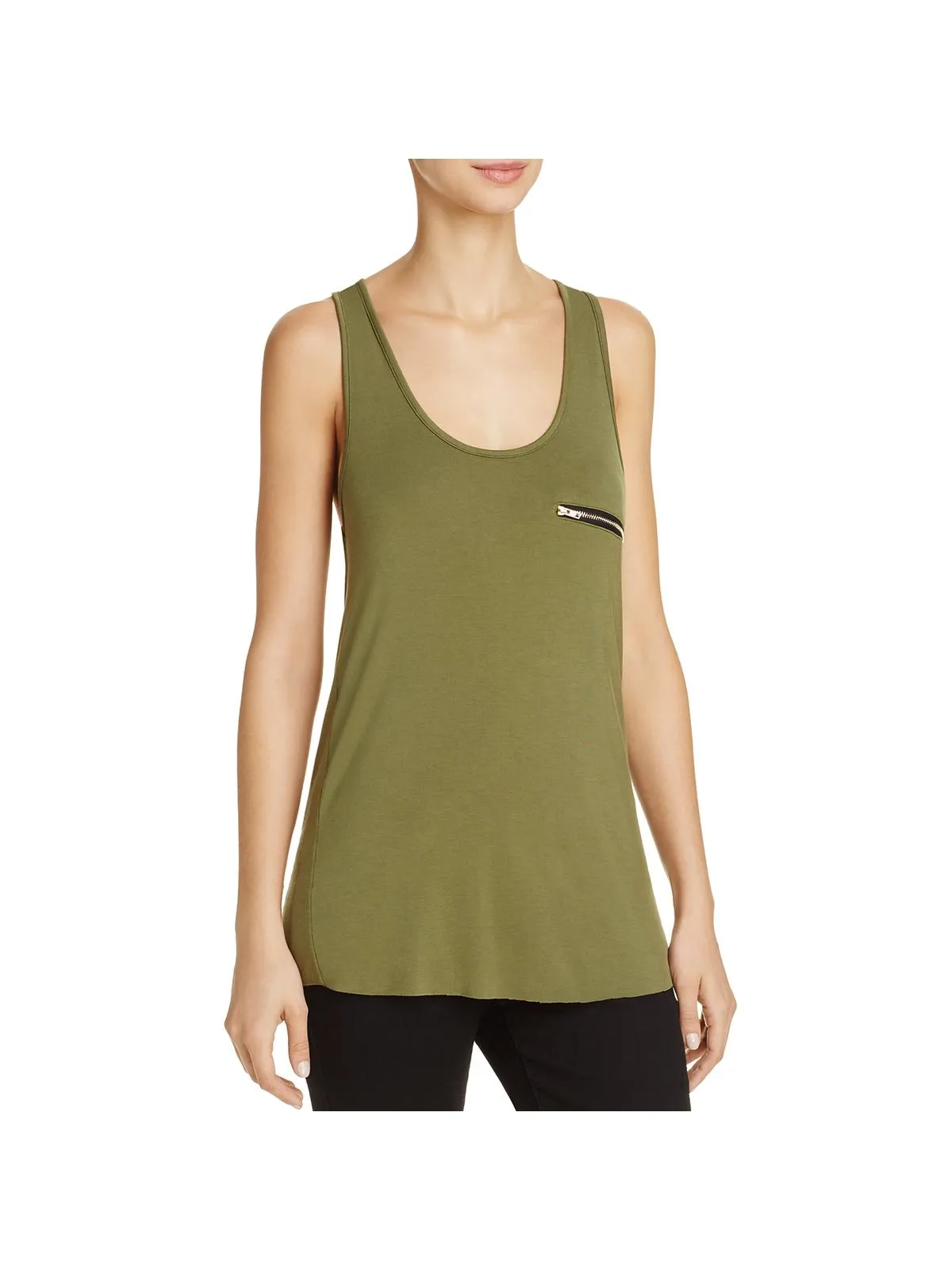 Womens Woven Zipper Tank Top
