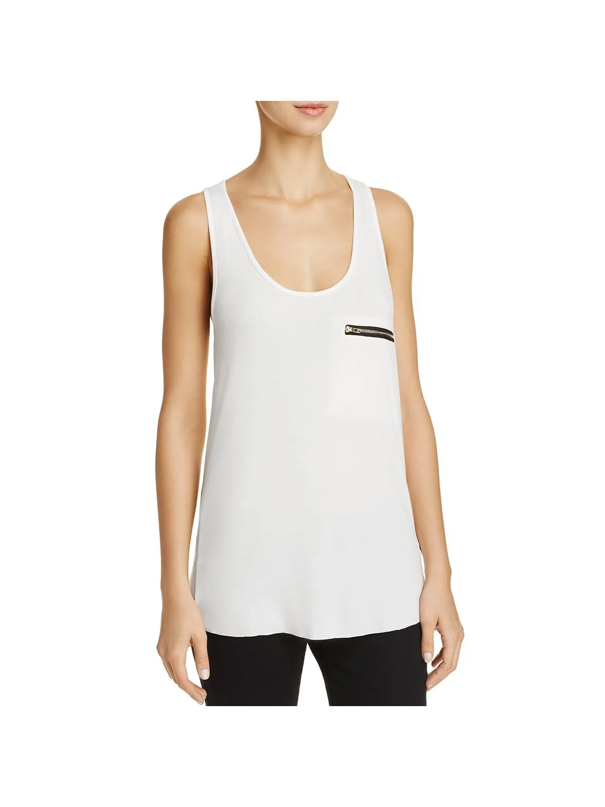 Womens Woven Zipper Tank Top