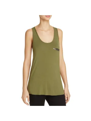 Womens Woven Zipper Tank Top