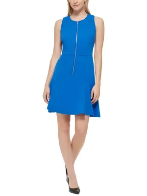 Women's Zipped Up Dress,Blue